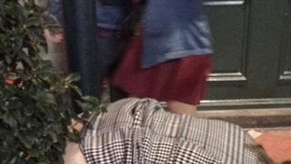 Sad Alabama Fan Shits Into Sidewalk Plant (NSFW)